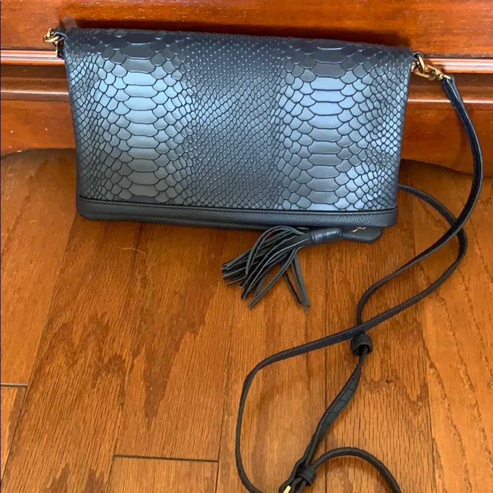 Gigi New York Blue Snakeskin clutch